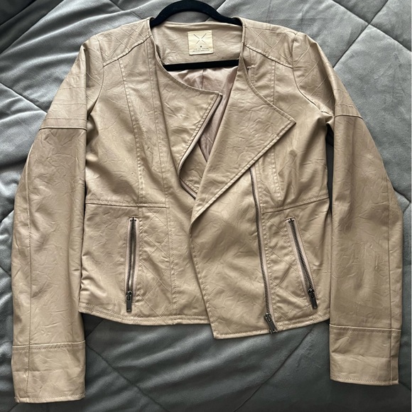 Pins & Needles Jackets & Blazers - Urban Outfitters Pins & Needles Tan Faux Leather Jacket